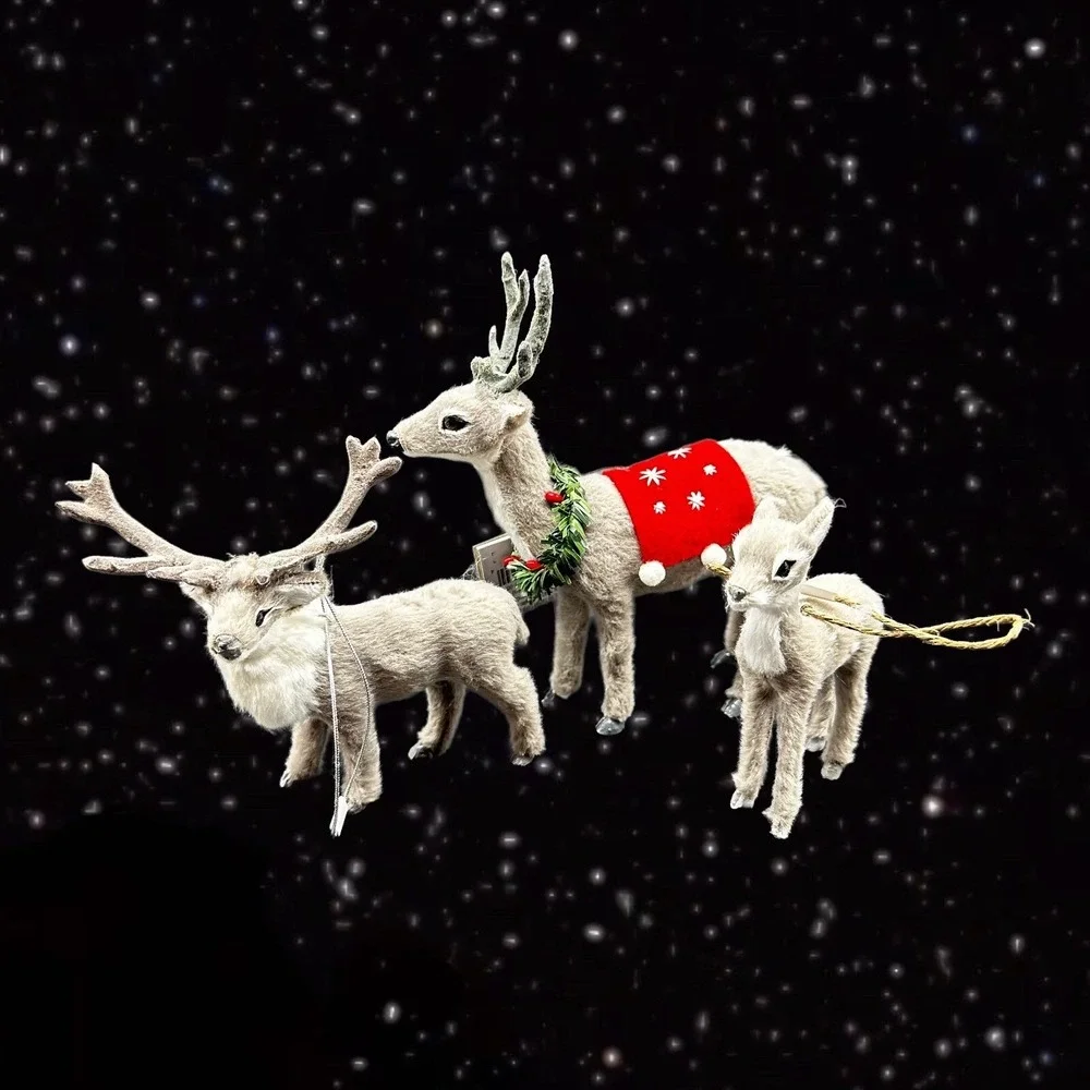 Target‎ 2022 Reindeer Christmas Deer Ornaments from Target Wondershop 3 Set 3